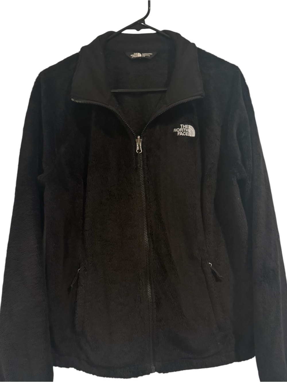 the North Face Black fleece zip front jacket women's size Large